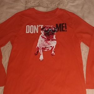 Crazy 8 Pug Dog Long Sleeve Shirt Size M 7/8